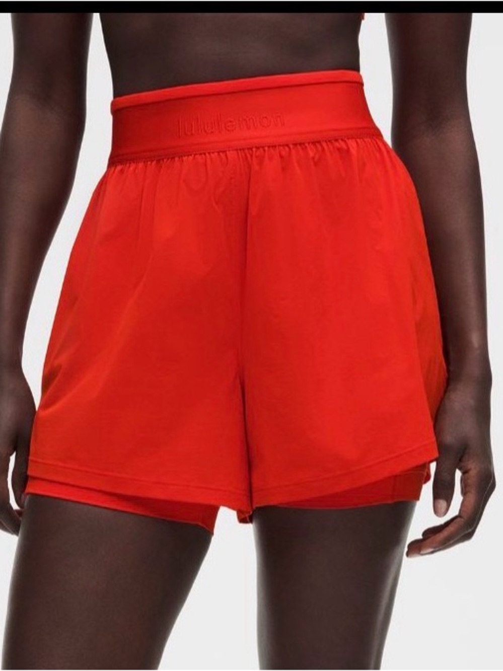 NWT Lululemon License to Train SHR Lined Short 3.5” CRYE Red Orange